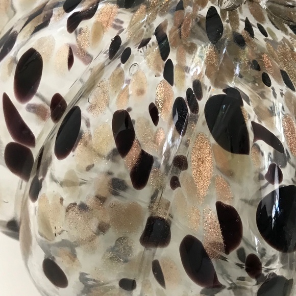 Glass Pumpkins Metallic Bronzy Gold Curly Stem Centerpiece Fall Thanksgiving - Picture 2 of 14